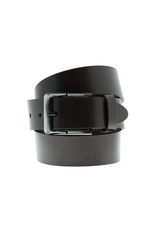  Koyu Kahve Spor Desenli Deri Kemer