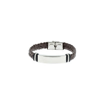 Orta Kahve Deri Çelik Bileklik