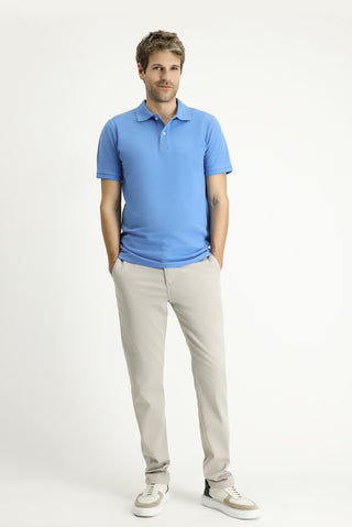  Koyu Mavi  Polo Yaka Regular Fit Nakışlı Pamuk Tişört