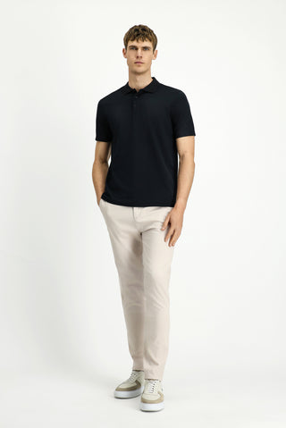  Siyah Polo Yaka Regular Fit Nakışlı Pamuklu Tişört