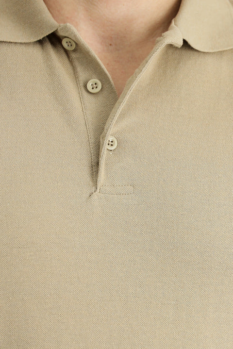 Orta Vizon Polo Yaka Regular Fit Nakışlı Pamuklu Tişört