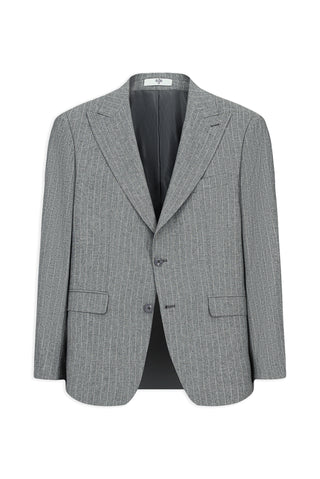  Koyu Füme 6 Drop Regular Fit Standart Kesim Sivri Yaka Çizgili Takım Elbise