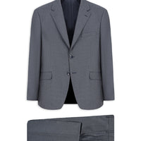 Light Navy Blue 6 Drop Regular Fit Standard Cut Mono Collar Patterned Suit