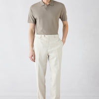 Cream 6 Drop Regular Fit Standard Cut Mono Collar Patterned Suit