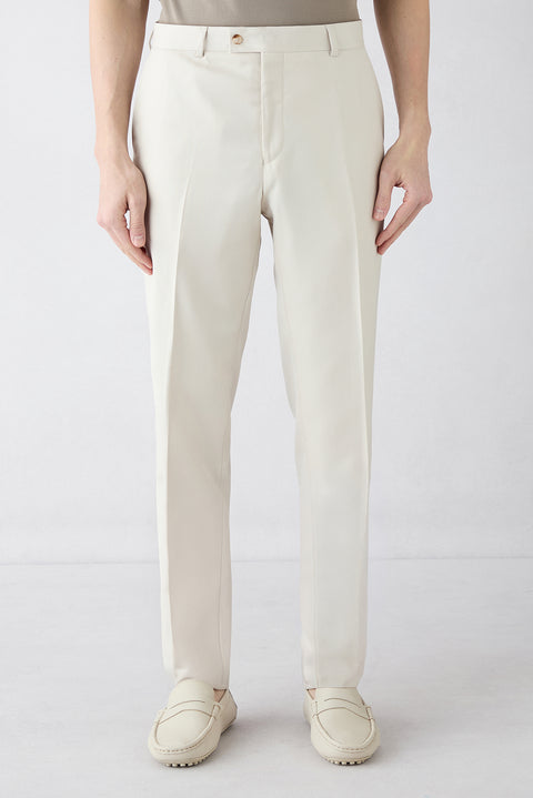 Cream 6 Drop Regular Fit Standard Cut Mono Collar Patterned Suit