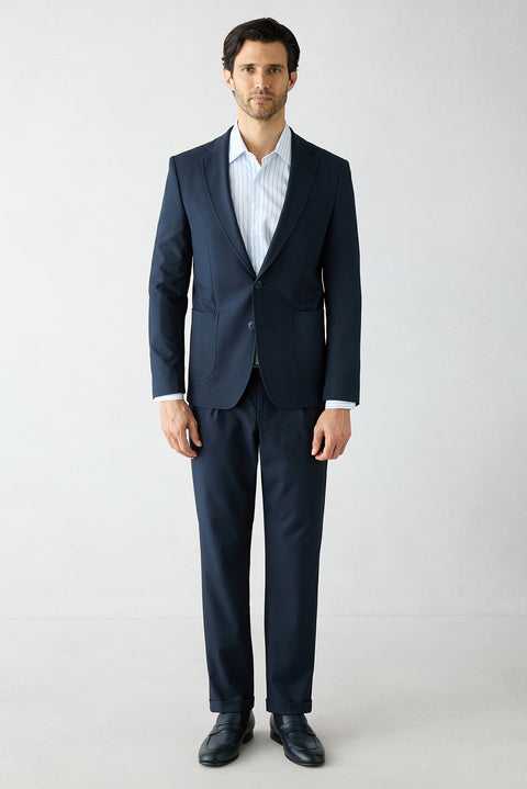 Medium Navy 8 Drop Long Slim Fit Suit