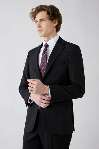  Siyah 4 Drop Relaxed Fit Rahat Kesim Mono Yaka Likralı Takım Elbise