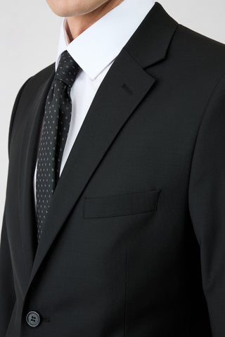  Siyah 4 Drop Relaxed Fit Rahat Kesim Mono Yaka Klasik Likralı Takım Elbise