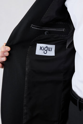  Siyah 6 Drop Regular Fit Standart Kesim Mono Yaka Likralı Takım Elbise