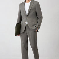 Dark Smoked Techno-Line 7 Drop Super Slim Fit Extra Narrow Cut Elastic Waist Flexible Suit with Bag