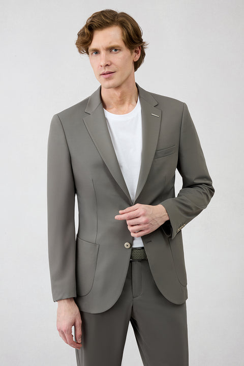 Dark Smoke Techno-Line 6 Drop Regular Fit Standard Cut Elastic Waist Flexible Pocketed Suit