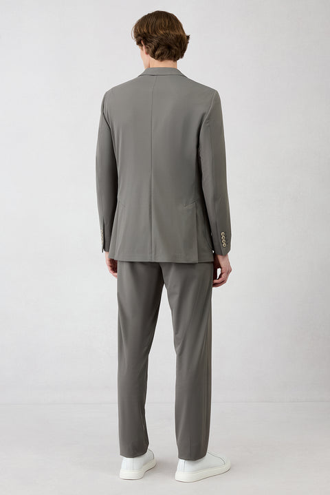 Dark Smoke Techno-Line 6 Drop Regular Fit Standard Cut Elastic Waist Flexible Pocketed Suit