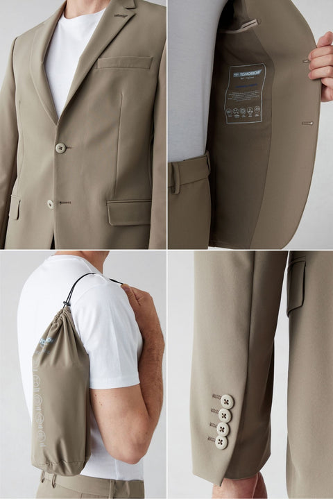 Medium Mink Techno-Line 6 Drop Regular Fit Standard Cut Flexible Bagged Classic Suit