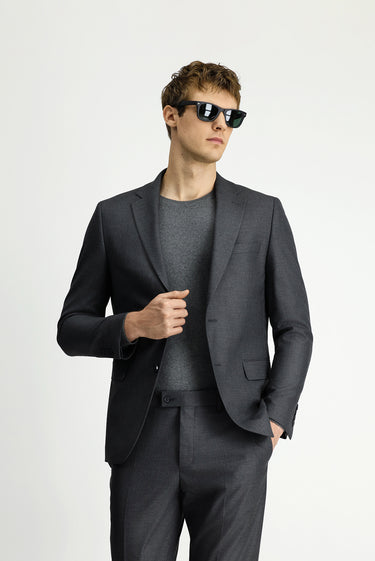  Koyu Füme Slim Fit Dar Kesim Klasik Takım Elbise
