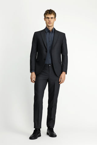  Koyu Füme 6 Drop Regular Fit Standart Kesim Yünlü Traveller Suit Çantalı Takım Elbise