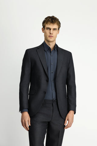  Koyu Füme Regular Fit Yünlü Klasik Takım Elbise