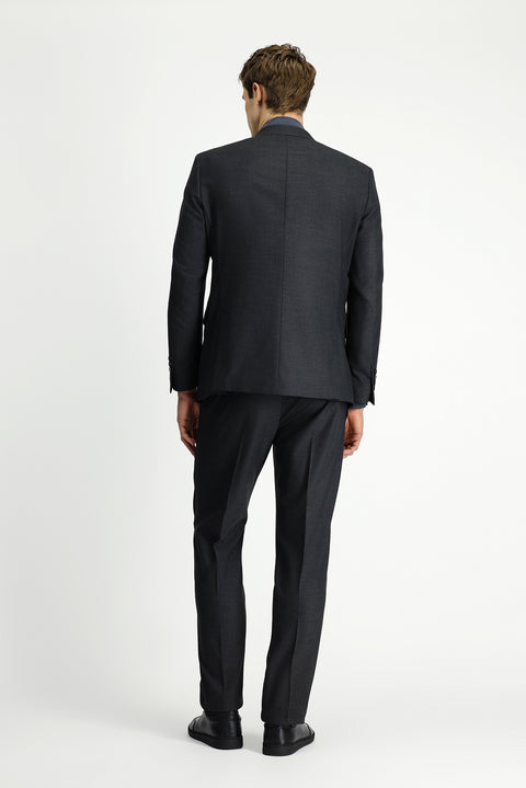 Koyu Füme 6 Drop Regular Fit Standart Kesim Yünlü Traveller Suit Çantalı Takım Elbise