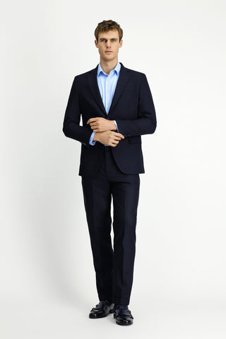  Koyu Lacivert 6 Drop Regular Fit Standart Kesim Yünlü Çantalı Takım Elbise