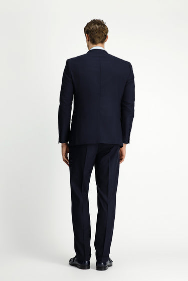 Koyu Lacivert 6 Drop Regular Fit Standart Kesim Yünlü Klasik Çantalı Takım Elbise