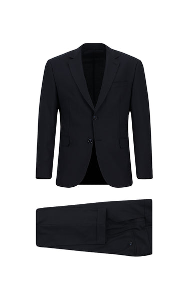 Koyu Lacivert 6 Drop Regular Fit Standart Kesim Yünlü Klasik Çantalı Takım Elbise