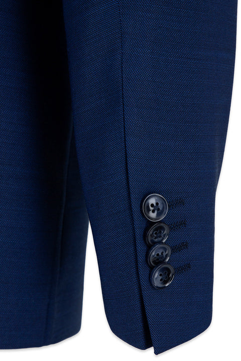 Light Navy 6 Drop Regular Fit Standard Cut Peak Lapel Wool Blend Double Breasted Suit