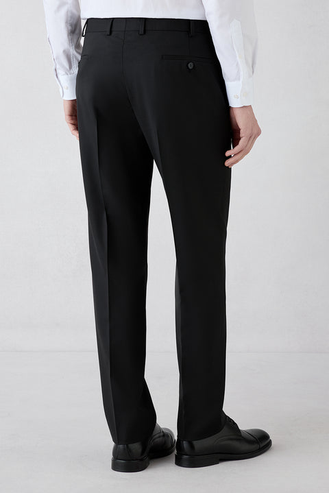 Siyah 6 Drop Regular Fit Standart Kesim Mono Yaka Yünlü Takım Elbise