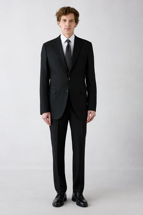 Black 8 Drop Long Slim Fit Shawl Lapel Suit