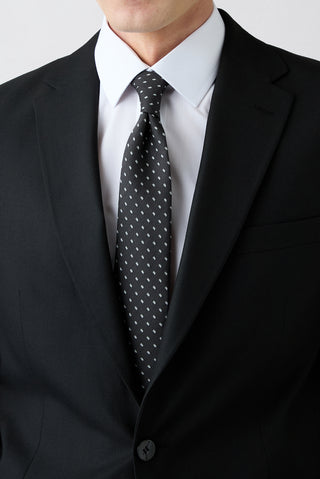 Siyah 8 Drop Long Slim Fit Uzun Dar Kesim Mono Yaka Takım Elbise