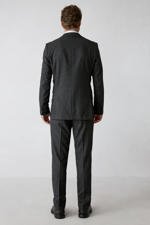 Dark Coffee 6-Drop Regular Fit Plaid Shawl Lapel Suit Set