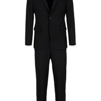Siyah 7 Drop Slim Fit Dar Kesim Mono Yaka Likralı Takım Elbise
