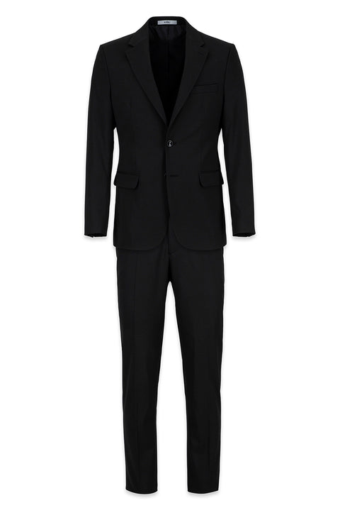 Siyah 7 Drop Slim Fit Dar Kesim Mono Yaka Likralı Takım Elbise