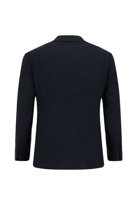 Koyu Lacivert 7 Drop Slim Fit Dar Kesim Mono Yaka Likralı Düz Takım Elbise