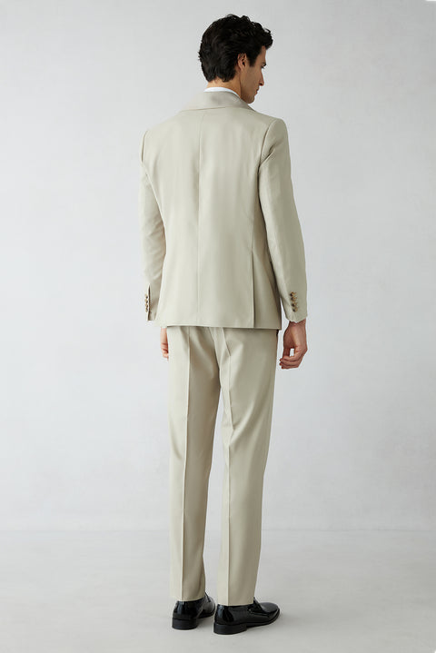 Light Beige 4-Drop Relaxed Fit Tuxedo & Groom Suit