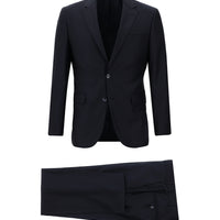 Koyu Lacivert 7 Drop Slim Fit Dar Kesim Yün Takım Elbise