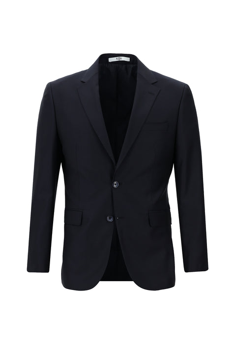 Koyu Lacivert 7 Drop Slim Fit Dar Kesim Yün Takım Elbise