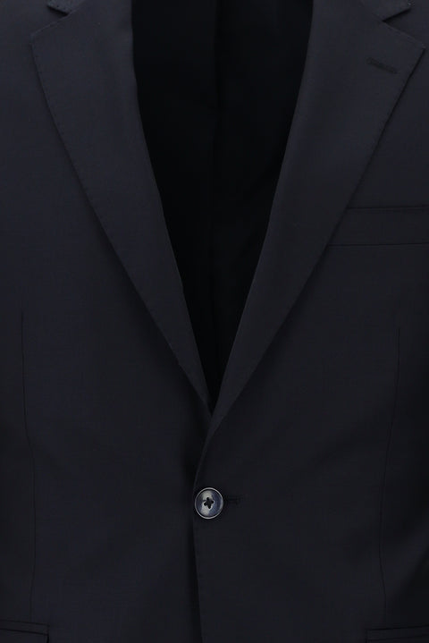 Koyu Lacivert 7 Drop Slim Fit Dar Kesim Yün Takım Elbise