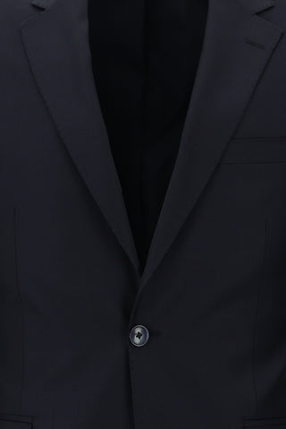  Koyu Lacivert 7 Drop Slim Fit Dar Kesim Yün Takım Elbise