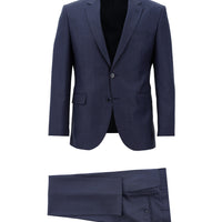Açık Lacivert Slim Fit Dar Kesim Yünlü Klasik Takım Elbise