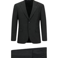 Koyu Füme Relaxed Fit Rahat Kesim Yünlü Klasik Takım Elbise