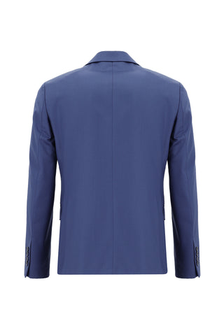  Koyu Mavi  7 Drop Slim Fit Dar Kesim Yünlü Tak?m Elbise-Ki??l?