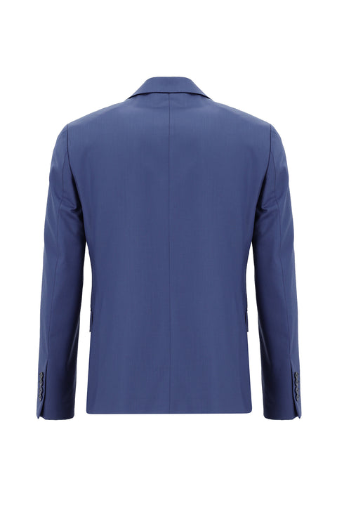 Koyu Mavi  7 Drop Slim Fit Dar Kesim Yünlü Takım Elbise