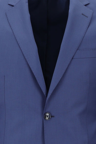  Koyu Mavi  Slim Fit Dar Kesim Yünlü Klasik Takım Elbise