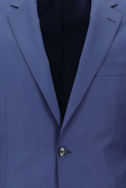 Koyu Mavi  7 Drop Slim Fit Dar Kesim Yünlü Takım Elbise