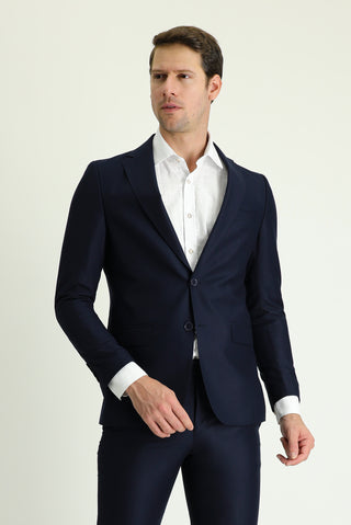  Koyu Lacivert 7 Drop Slim Fit Dar Kesim Takım Elbise