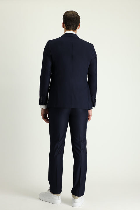 Koyu Lacivert 7 Drop Slim Fit Dar Kesim Takım Elbise