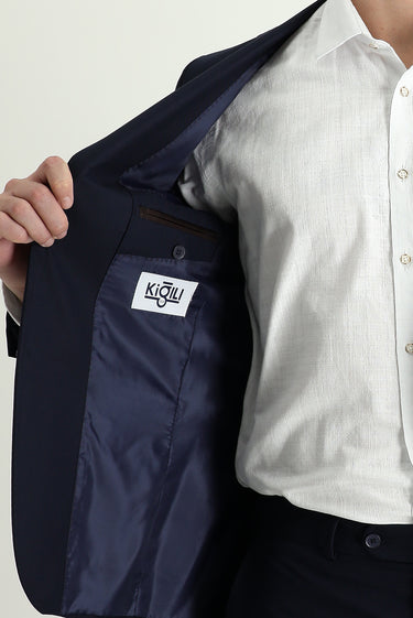 Koyu Lacivert Slim Fit Dar Kesim Klasik Takım Elbise