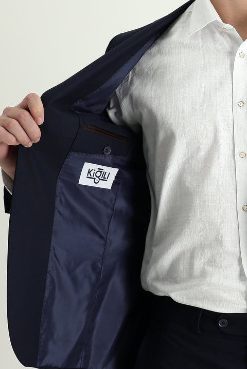 Koyu Lacivert 7 Drop Slim Fit Dar Kesim Takım Elbise