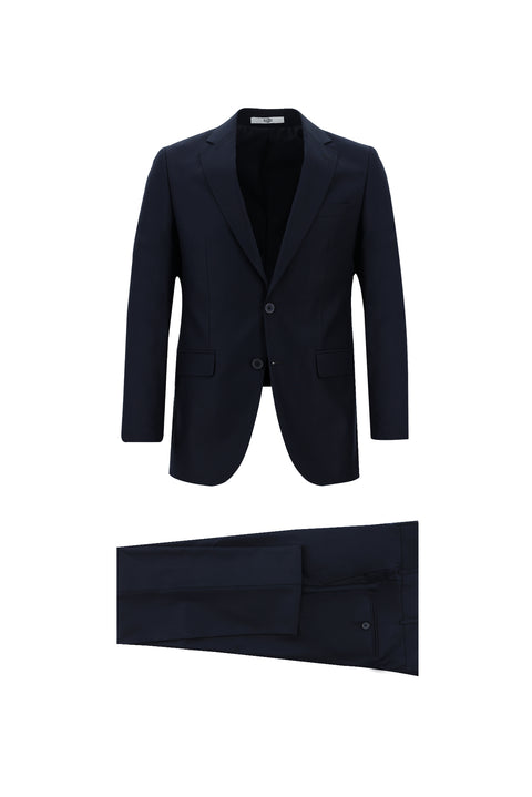 Siyah Lacivert 7 Drop Slim Fit Dar Kesim Takım Elbise
