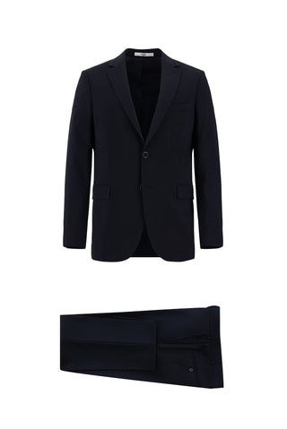  Siyah Lacivert Regular Long Fit Uzun Klasik Kesim Takım Elbise