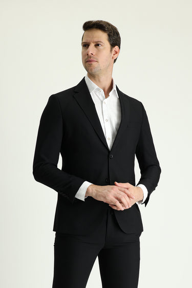 Siyah Regular Long Fit Uzun Klasik Kesim Takım Elbise